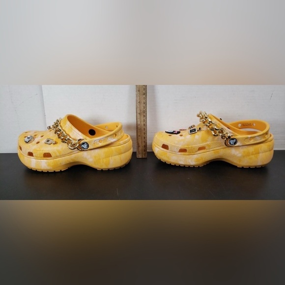 Crocs Women's Classic Platform Graphic Clogs Orange/yellow Sorbet Size 6 - Picture 5 of 13